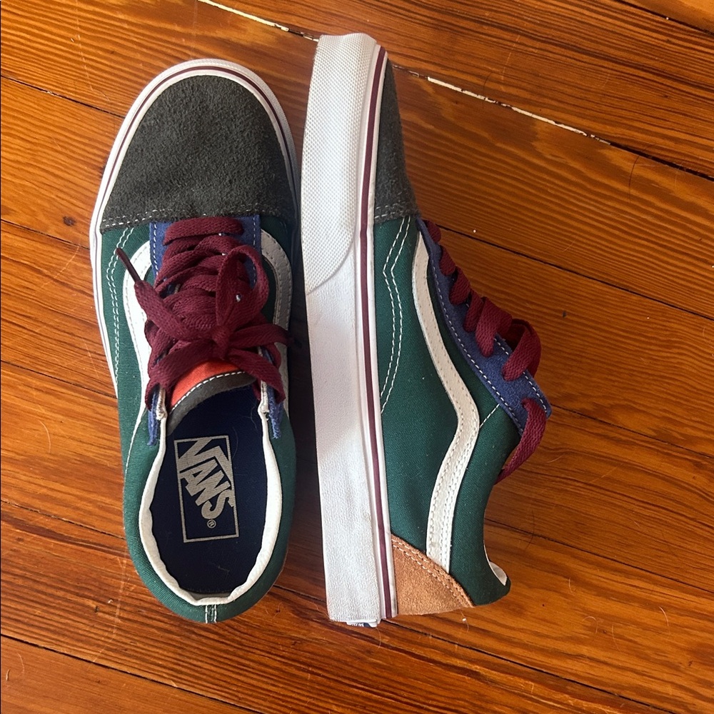 Vans Multicolor Sneakers with Green and Burgundy